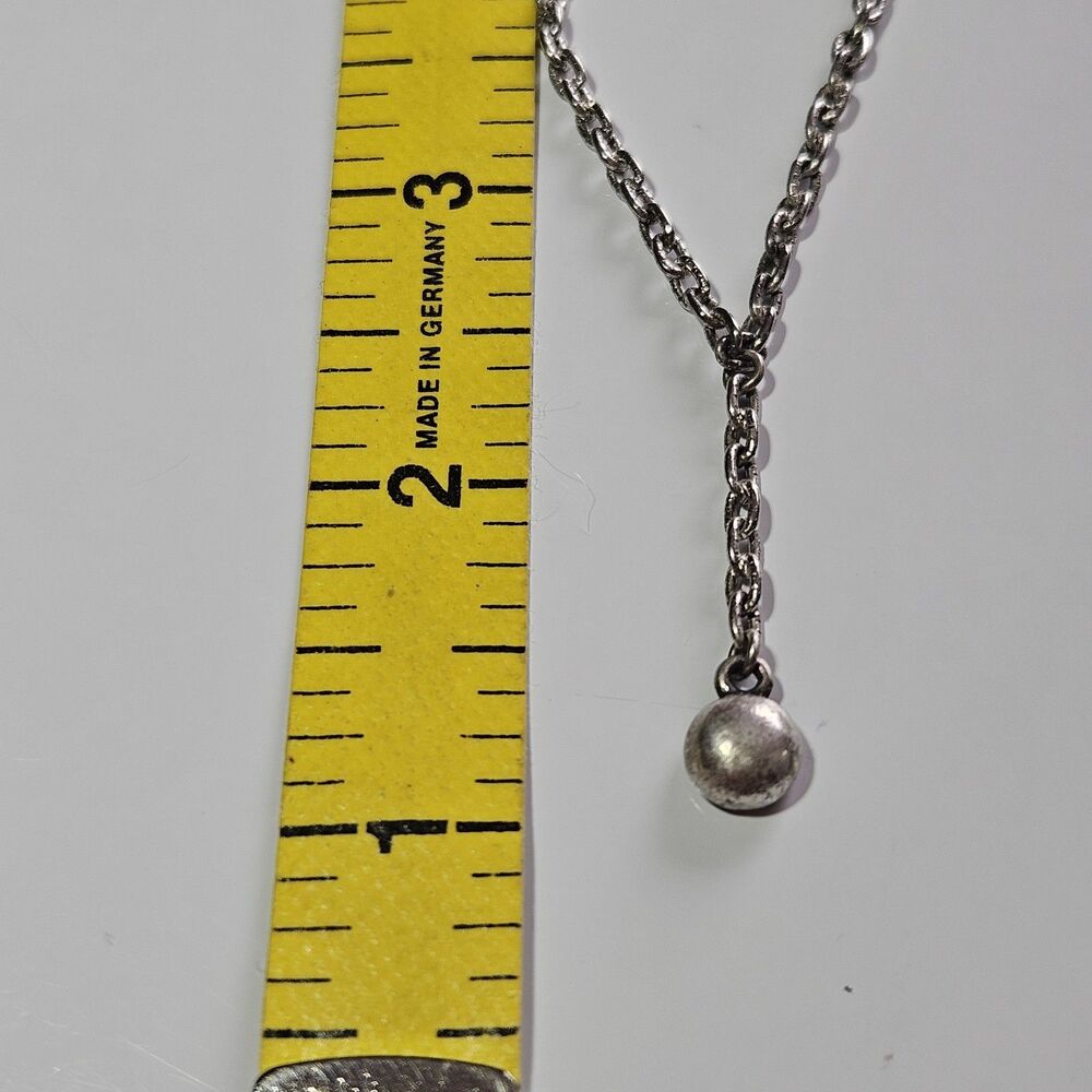 Silver Tone Clear Rhinestone Y Drop Necklace 15-16.5" - Picture 8 of 12